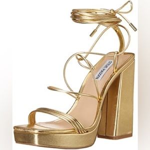 Steve Madden Manzie Platform Heels in Gold